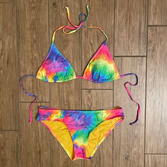 BECCA Other - Becca by Rebecca Virtue's Rainbow Tie Dye Bikini Set NWT Size S